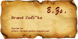 Brand Zsóka névjegykártya